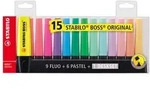 Textmarker Stabilo Boss Original 2-5mm Pastel 15er Etui