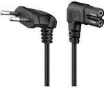Goobay 97354 Euro Anschlusskabel beidseitig abgewinkelt, 3 m, Schwarz, 3 m -