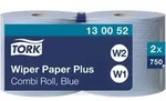 Tork Starke Mehrzweck Papierwischt&uuml;cher Blau W1/2, Saugf&auml;hig, 2 &times; 750 Blatt,