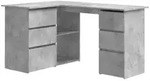 vidaXL Eckschreibtisch Betongrau 145x100x76 cm Holzwerkstoff