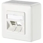 METZ CONNECT Modul Anschlussdose AP 2 Port unbest&uuml;ck reinwei&szlig;