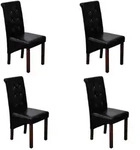 vidaXL Esszimmerst&uuml;hle 4 Stk. Schwarz Kunstleder