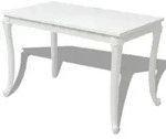 vidaXL Esstisch 116 x 66 x 76 cm Hochglanz Wei&szlig;