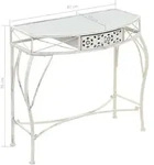 vidaXL Beistelltisch Franz&ouml;sischer Stil Metall 82x39x76 cm : Farbe - Weiss