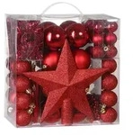 Deuba Casaria Weihnachtskugeln Christbaumschmuck 77tlg. Rot