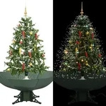 vidaXL Schneiender Weihnachtsbaum mit Schirmfu&szlig; Gr&uuml;n 140 cm