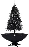 vidaXL Schneiender Weihnachtsbaum mit Schirmfu&szlig; Schwarz 190 cm PVC