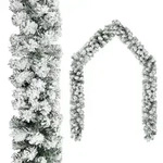 vidaXL Weihnachtsgirlande mit Schnee Gr&uuml;n 20 m PVC