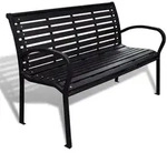 vidaXL Gartenbank 125 cm Stahl und WPC Schwarz