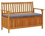 vidaXL Gartenbank mit Stauraum 120 cm Massivholz Akazie