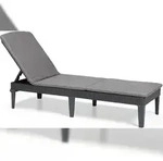 Keter Jaipur Sonnenliege graphit mit Polsterauflage Gartenliege Terrassenliege