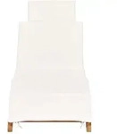 vidaXL Klappbare Sonnenliege mit Cremewei&szlig;er Auflage Massivholz Teak