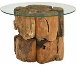 vidaXL Couchtisch Massivholz Teak Treibholz 60 cm