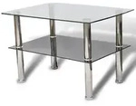 vidaXL Couchtisch mit Ablage Glas