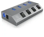 Schnellladeger&auml;t 4-Port IcyBox USB 5V 20W IB-HUB1405 (g)