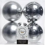Christmas Decorations 4 Weihnachtskugeln 10cm Kunststoff Christbaumkugeln gro&szlig;