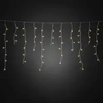 Konstsmide LED Eisregen Lichtervorhang, mit wei&szlig;en Globes, 400 bernsteinfarbene