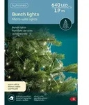 Lumineo Micro LED Lichterkette Dauerbetrieb OutdoorL190cm640Lsilber/warm wei&szlig;