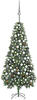 vidaXL Künstlicher Weihnachtsbaum mit LEDs, Kugeln & Zapfen 210 cm