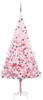 vidaXL Künstlicher Weihnachtsbaum mit LEDs & Kugeln Rosa 210cm PVC