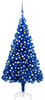 vidaXL Künstlicher Weihnachtsbaum mit LEDs & Kugeln Blau 240cm PVC