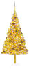 vidaXL Künstlicher Weihnachtsbaum mit LEDs & Kugeln Golden 210cm PET
