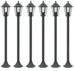 vidaXL Garten-Pollerleuchte 6 Stk. E27 110 cm Aluminium Dunkelgr&uuml;n