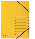 Pagna Eckspann-Ordnungsmappe Easy, 7 F&auml;cher, gelb, farbige Taben, Beschriftung: 1-7