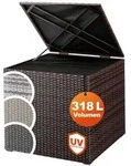 CASARIA&reg; Polyrattan Auflagenbox Kissenbox Gartentruhe 318 L Braun