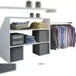 VCM Dacho Regal , Regal, Kleiderschrank Schr&auml;gwand 2 Regale und 1 Kleiderstange