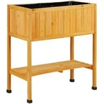 Relaxdays Hochbeet Holz, Pflanzbeet auf Stelzen, HBT: 80,5 x 74 x 38 cm, Garten,