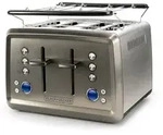 Black+Decker BXTO1960E Toaster, 1960W, 4 breite Schlitze, Elekt.