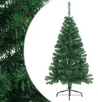 vidaXL K&uuml;nstlicher Halber Weihnachtsbaum mit St&auml;nder Gr&uuml;n 150 cm PVC
