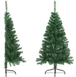 vidaXL K&uuml;nstlicher Halb-Weihnachtsbaum mit St&auml;nder Gr&uuml;n 120 cm PVC