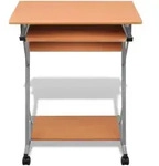 vidaXL Computertisch Computerwagen PC Tisch B&uuml;rotisch Laptop auf Rollen braun