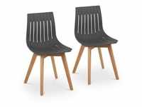 Fromm & Starck Stuhl - 2er Set - bis 150 kg - Sitzfläche 50 x 47 cm - grau