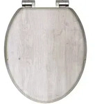 Sch&uuml;tte MDF WC Sitz LIGHT WOOD, Toilettendeckel mit Absenkautomatik Motiv, Klobrille