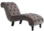 vidaXL Chaiselongue Grau Samt