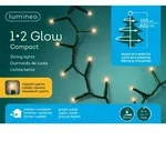 Lumineo LED 1-2 Glow Compact Lichterkette L.150cm 400L gr&uuml;n/klassisch warm