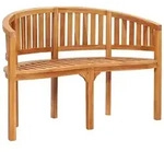vidaXL Bananenbank 120 cm Massivholz Teak