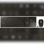 CHERRY JD-9100BE-2 Kabellos, Funk Tastatur, Maus-Set Belgisch, AZERTY Schwarz