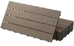 ECD Germany &ndash; WPC Terrassenfliesen &ndash; 60x30 cm Dunkelbraun 4m2 | geriffelt,