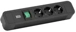 Bachmann Steckdosenleiste PRIMO 2 ALU, 3-fach, schwarz, 2,0m, mit Schalter
