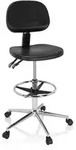Drehhocker / Arbeitsstuhl TOP WORK 24 I Hartschaum schwarz Chrom hjh OFFICE