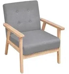vidaXL Sessel Hellgrau Stoff