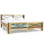 vidaXL Massivholzbett Altholz 180x200 cm