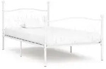 vidaXL Bettgestell mit Lattenrost Wei&szlig; Metall 90 x 200 cm