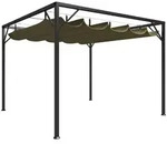 vidaXL Gartenpavillon mit Ausziehbarem Dach 3x3 m Taupe 180 g/m2