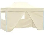 vidaXL Profi-Partyzelt Faltbar mit 4 Seitenw&auml;nden 3&times;4m Stahl Creme