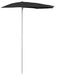 vidaXL Halb-Sonnenschirm mit Mast 180x90 cm Schwarz